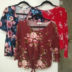 Three Floral Shirts